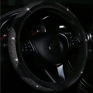 Luxury Black Rhinestone Steering Wheel Cover